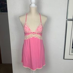Victoria Secret Y2K Teen Dream Bubblegum Pink Lingerie Dress Nightie Size Xs